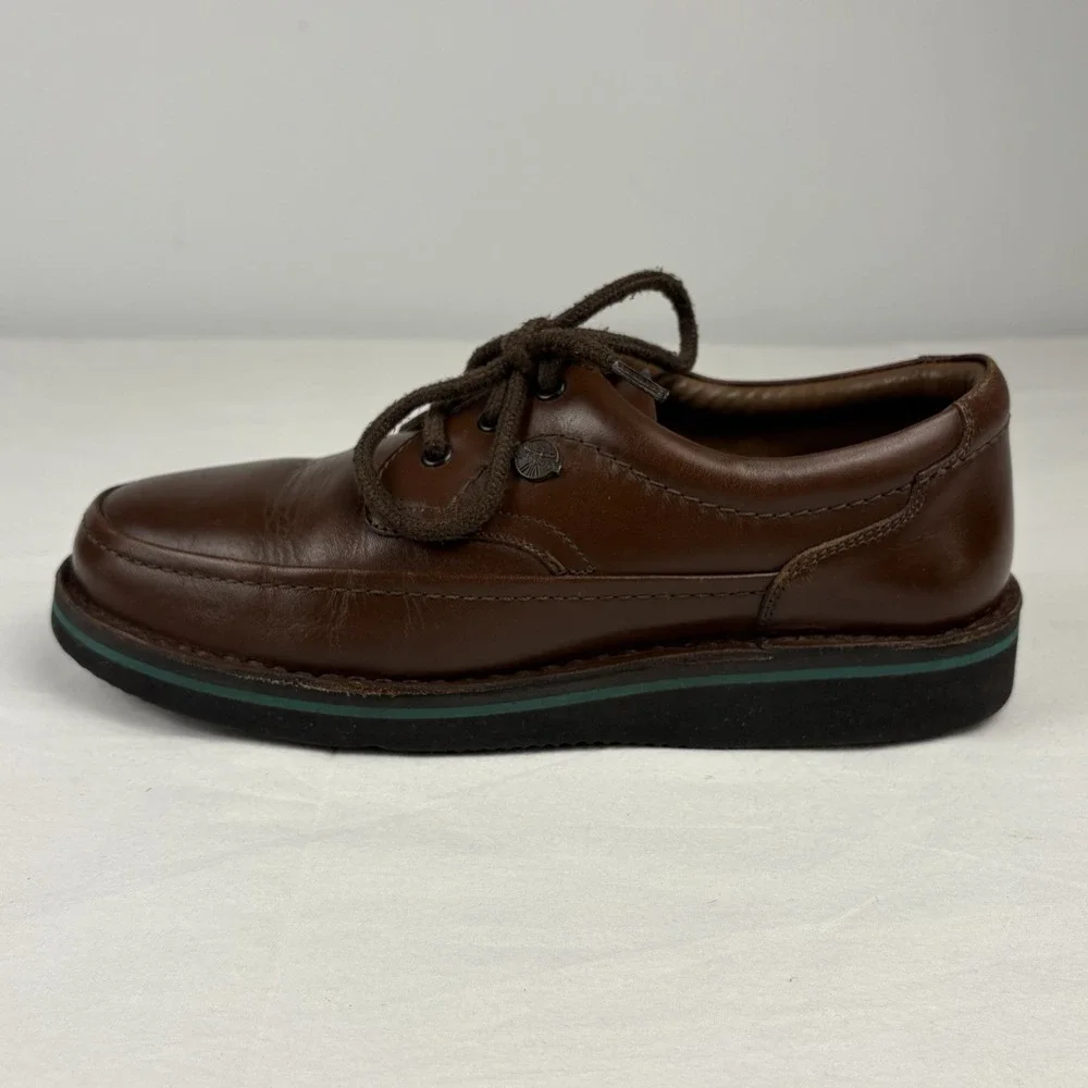 The Body Shop Hush Puppies Mall Walker Shoes Brown Leather Men's 6.5 Wide EUC